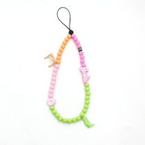 Fashion Mixed Color 5 Geometric Beaded Mobile Phone Chain