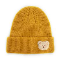 Fashion Yellow Bear Embroidered Knitted Beanie