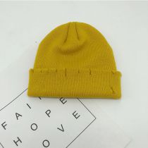 Fashion Ginger Yellow Distressed Knitted Beanie