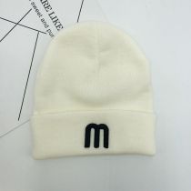 Fashion White Letter Embroidered Knitted Beanie