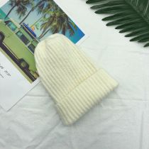 Fashion White Blended Knitted Beanie