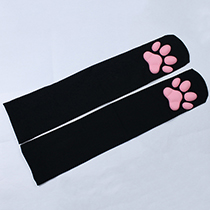 Fashion Calf Socks Black Velvet Silicone Padded Cat Claw Calf Socks
