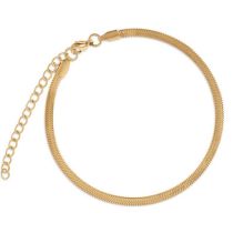 Fashion 3mm Gold Titanium Steel Geometric Snake Bone Chain Bracelet