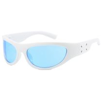 Fashion Real White And Blue Tablets Ac Irregular Sunglasses