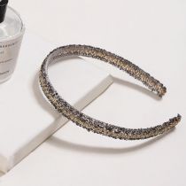 Fashion Grey Geometric Diamond Chain Thin Edge Headband