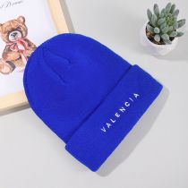 Fashion Blue Letter Embroidered Knitted Beanie