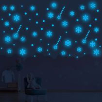 Fashion Blu-ray:ygt1035 Snowflake Glow In The Dark Snowflake Wall Sticker