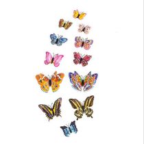 Fashion Fluorescent Double Layer Set Of 12 Pieces Luminous Magnetic Butterfly 3d Wall Sticker