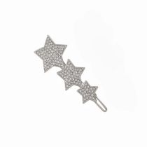 Fashion Silver Metal Diamond-encrusted Five-pointed Star Hairpin