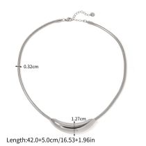 Fashion Silver Titanium Steel Curved Tube Necklace