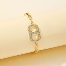 Fashion Gold Copper And Diamond Pig Nose Bracelet