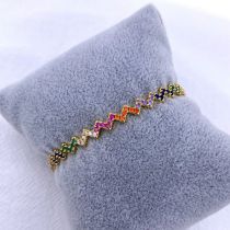 Fashion Gold Copper Inlaid Zirconium Wave Bracelet