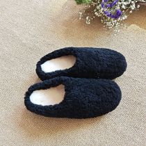Fashion Black Suede Toe Half Slippers