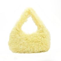 Fashion Yellow Plush Fringed Large-capacity Tote Bag