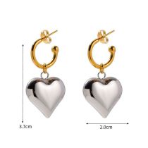 Fashion 6# Stainless Steel Love Earrings