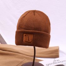 Fashion Caramel (l Letter) Acrylic Letter Embroidered Knitted Beanie