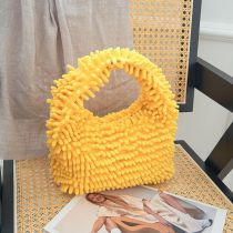 Fashion Light Yellow Large Size (29*23*15) Plush Large Capacity Tote Bag