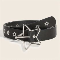 Fashion 2.8 Single Row Of Stars With Straight Holes Metal Hollow Five-pointed Star Wide Belt