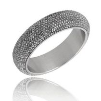 Fashion Glossy Black Stainless Steel Diamond Round Bracelet