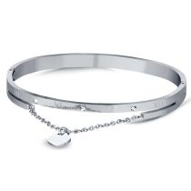 Fashion Steel Color Stainless Steel Diamond Love Bracelet