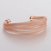 Fashion Rose Gold Titanium Strand Open Bracelet