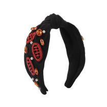 Fashion 7# Rice Beads Braided Rugby Knotted Wide-brimmed Headband
