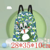 Fashion Green Trumpet Oxford Cloth Printed Large Capacity Childrens Backpack