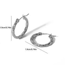 Fashion 6# Stainless Steel Circle Earrings