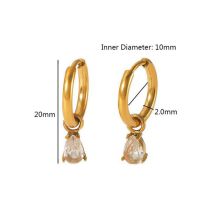 Fashion 2# Stainless Steel Drop Diamond Earrings