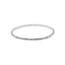 Fashion Silver White Diamond Geometric Diamond Round Bracelet