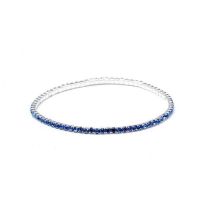 Fashion Silver Light Blue Geometric Diamond Round Bracelet