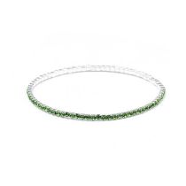 Fashion Silver Apple Green Geometric Diamond Round Bracelet