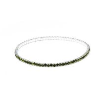 Fashion Silver Olive Green Geometric Diamond Round Bracelet