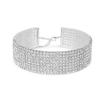 Fashion 8 Rows Geometric Diamond Necklace