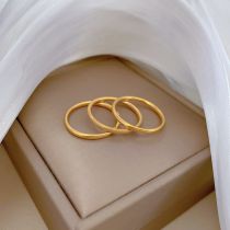 Fashion Gold Titanium Steel Ring Set