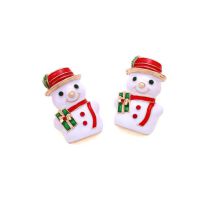 Fashion Color Alloy Dripping Snowman Earrings