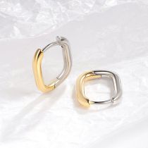 Fashion Golden Color Copper Geometric Oval Earrings