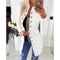 Fashion White Single Breasted Lapel Jacket