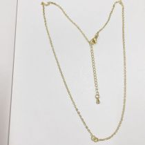 Fashion O-shaped Chain Double Circle 45+5cm 18k Real Gold Copper Geometric Chain Necklace