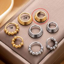 Fashion Gold 2#-8mm (single) Stainless Steel Piercing Geometric Round Nose Ring (single)