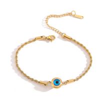 Fashion 3# Titanium Steel Gold Plated Geometric Round Eye Bracelet