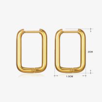 Fashion Gold Rectangular Earrings Stainless Steel Rectangular Earrings