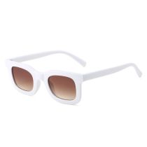 Fashion White Frame Double Tea Tablets Pc Square Sunglasses
