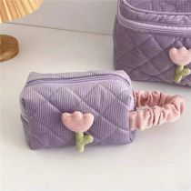 Fashion Grape Purple Plush Large Capacity Portable Storage Bag