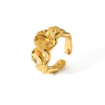 Fashion Gold Titanium Steel Lava Open Ring