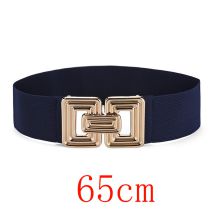Fashion Navy Blue 65cm Square Buckle Elastic Wide Waistband