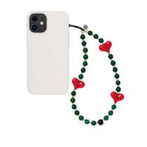 Fashion Red Agate Beaded Love Mobile Phone Chain
