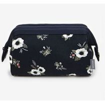Fashion Black Flowers Polyester Printed Large Capacity Pencil Case