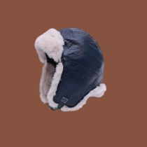 Fashion Navy Blue Adult Model Cotton Polyester Foldable Plush Ear Protective Hood