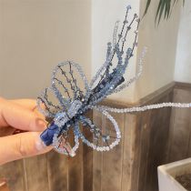 Fashion Blue Crystal Butterfly Hair Clip